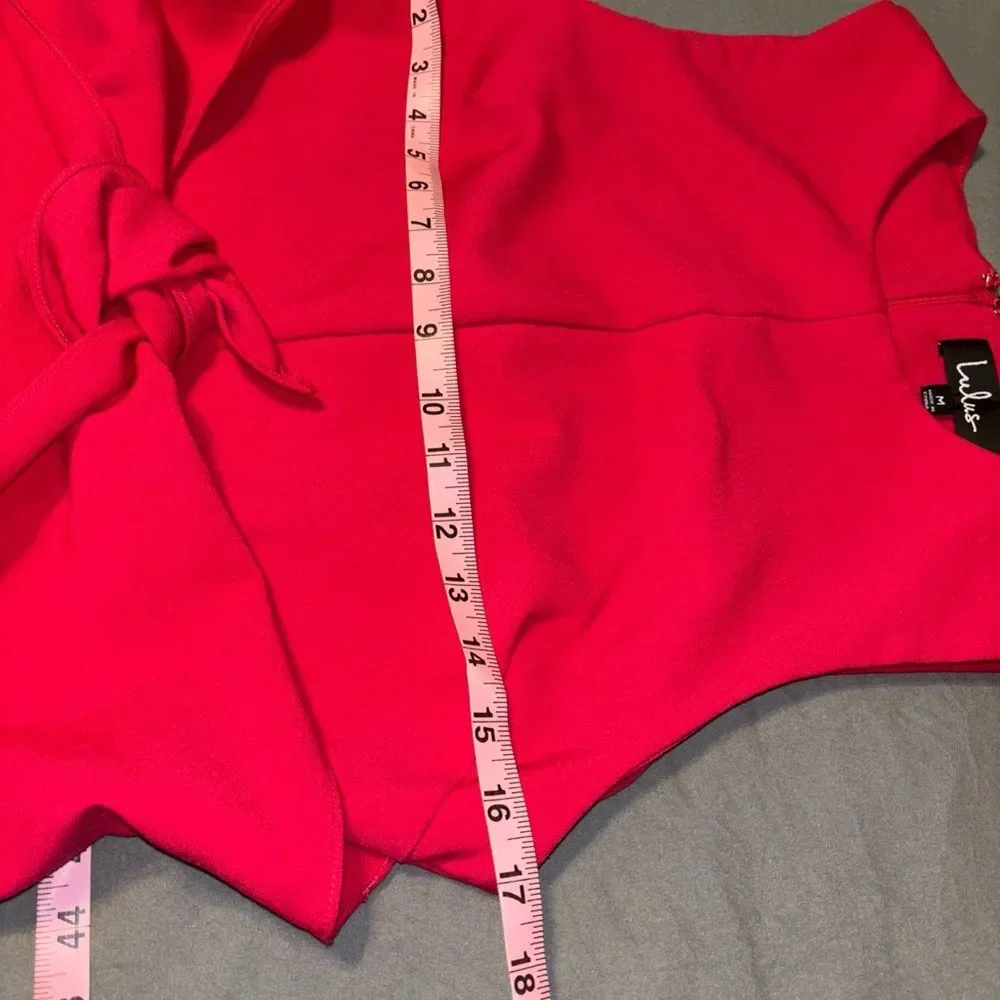 Lulu's Pink  Tie Front Sheath Dress - Picture 6 of 7